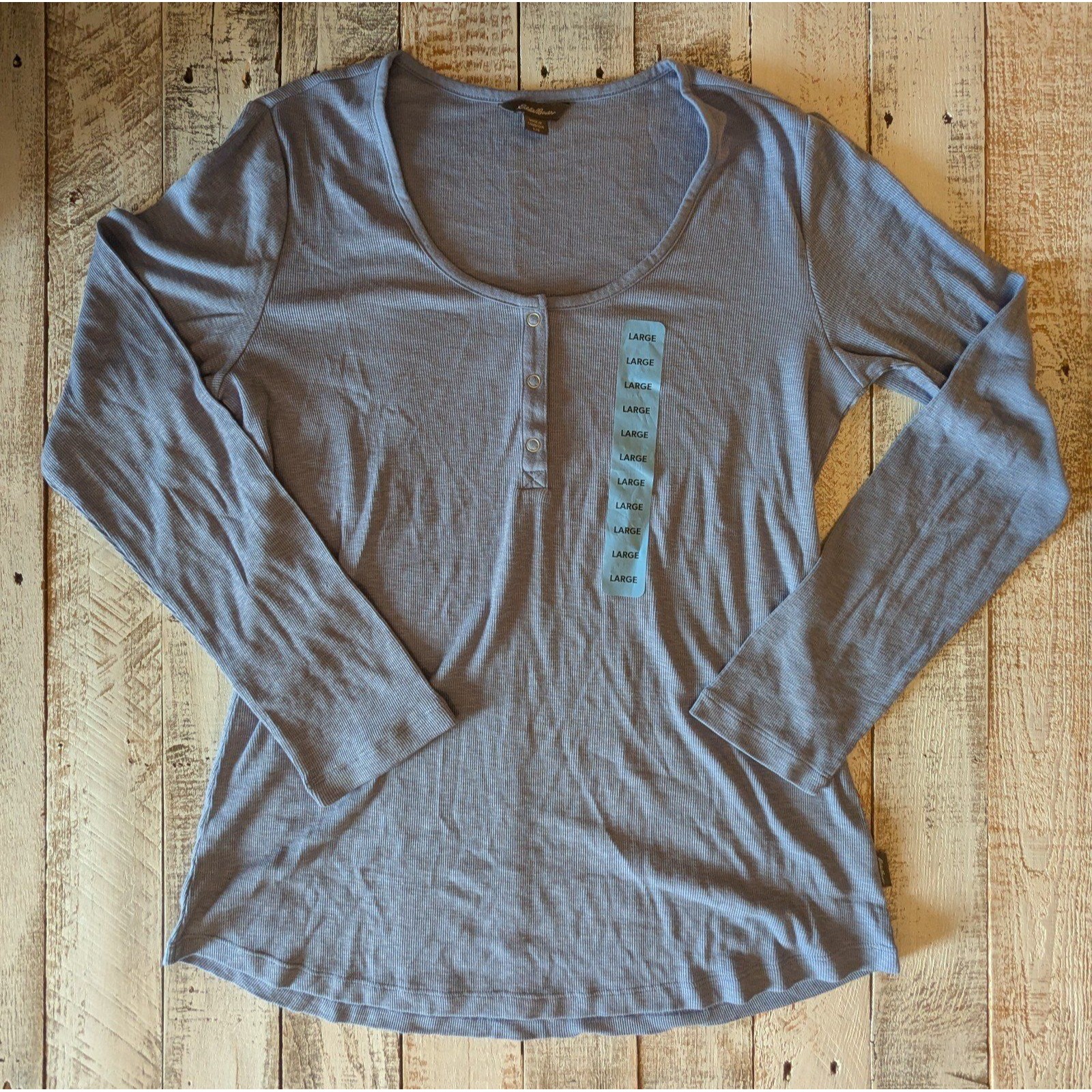 Brand New Eddie Bauer Ribbed Blue Long Sleeve Brand New Eddie Bauer Ribbed Blue Long Sleeve